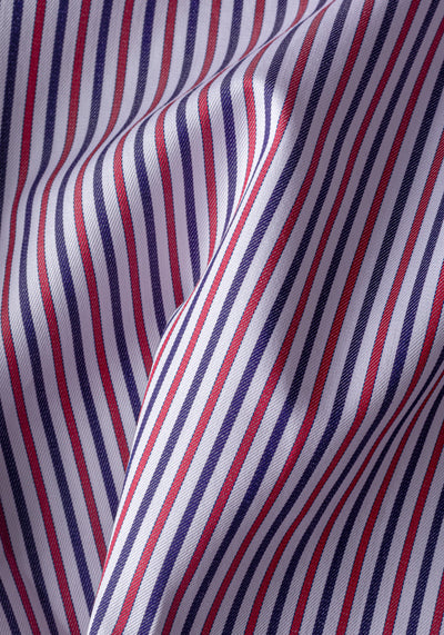 Blaze Red Navy Stripe Twill Shirt