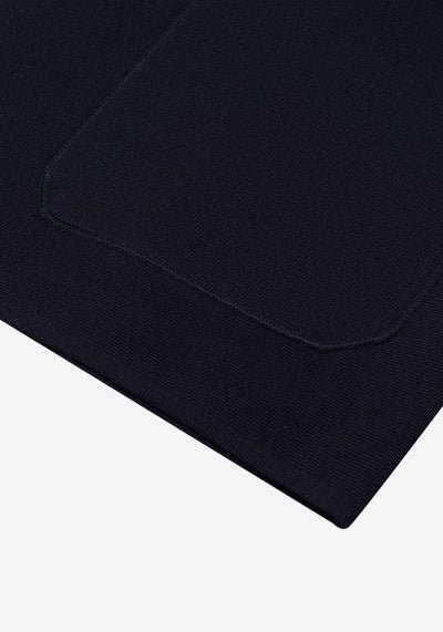 Lapis Navy Double-Breasted Polyamide Jardigan
