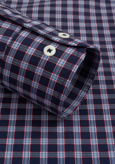 Galaxy Navy Checked Oxford Shirt