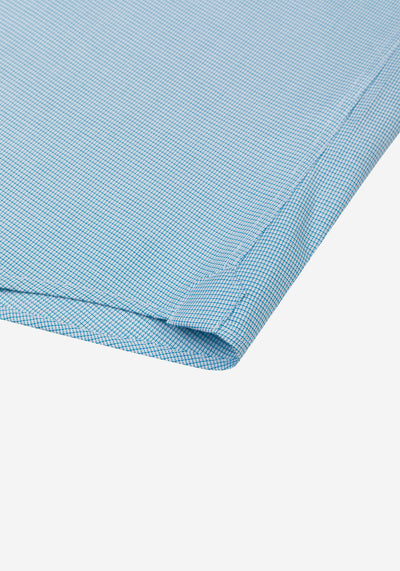 Aqua Blue Checked Mini Houndstooth Shirt
