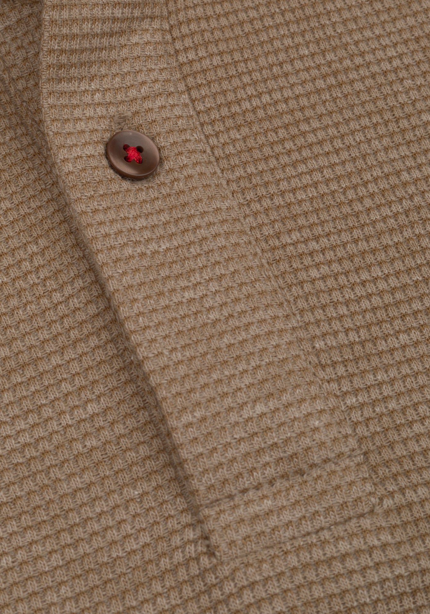 Desert Beige Waffle Polo Shirt
