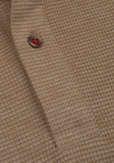 Desert Beige Waffle Polo Shirt