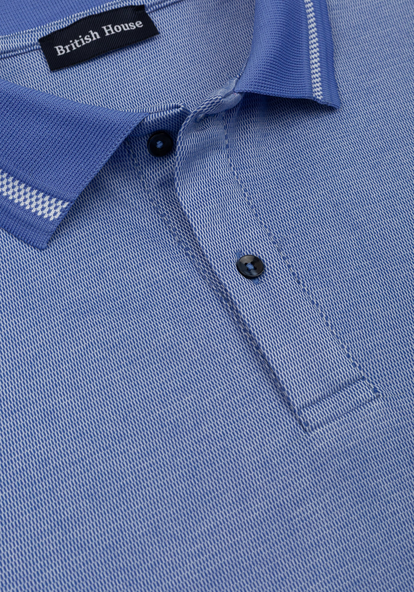 Coastal Blue Cotton Polo Shirt