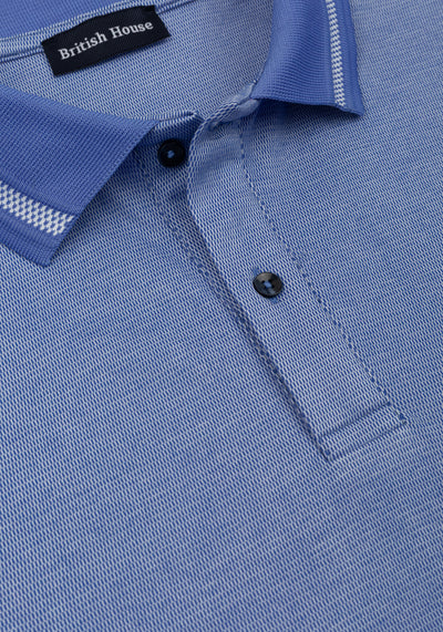 Coastal Blue Cotton Polo Shirt