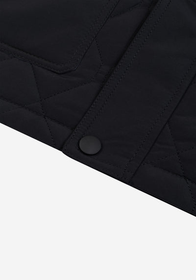 True Black Puff-Tech Quilted Jacket