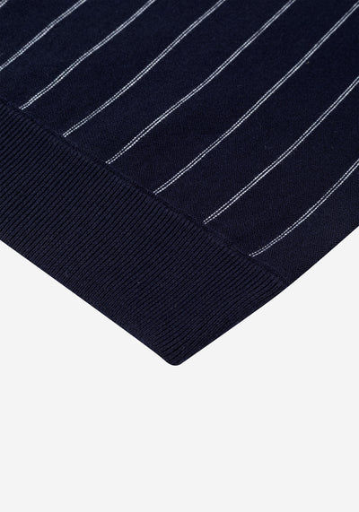 Arctic Navy Stripe Merino Wool Blend Cardigan
