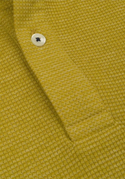 Mustard Yellow Waffle Polo Shirt