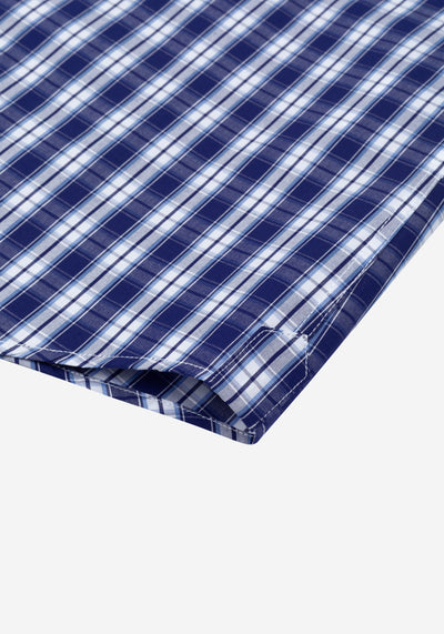 Midnight Navy Checked Poplin Shirt