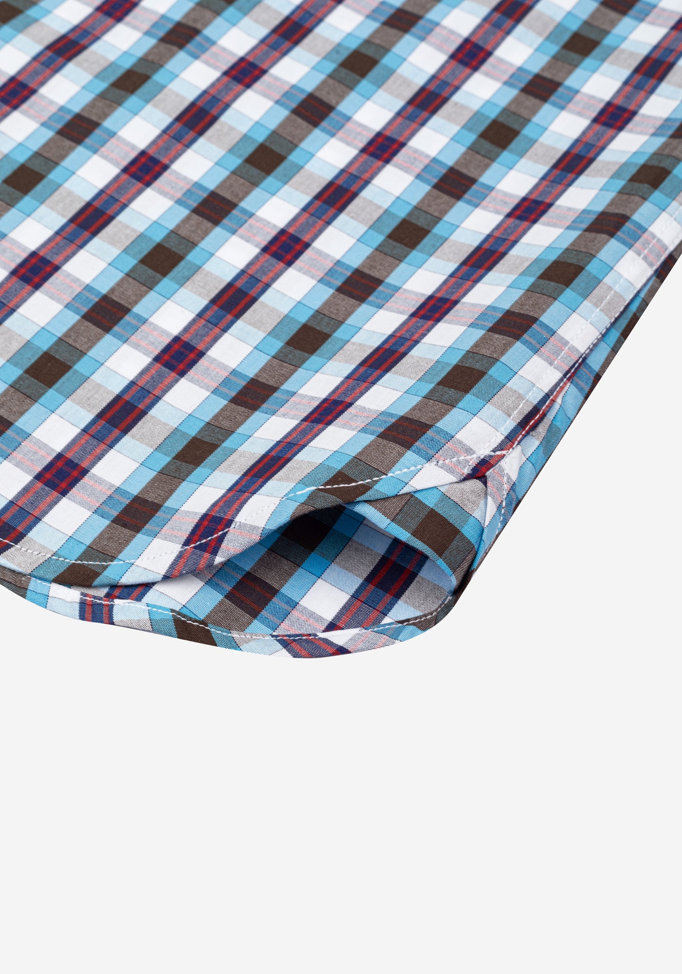 Aqua Blue Checked Poplin Shirt