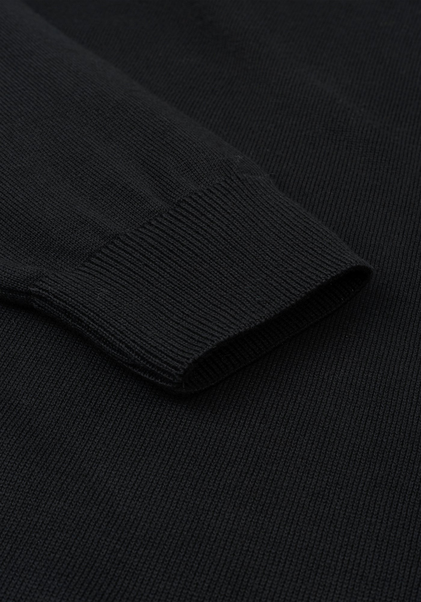 Sable Black Quarter-Zip Cotton Pullover