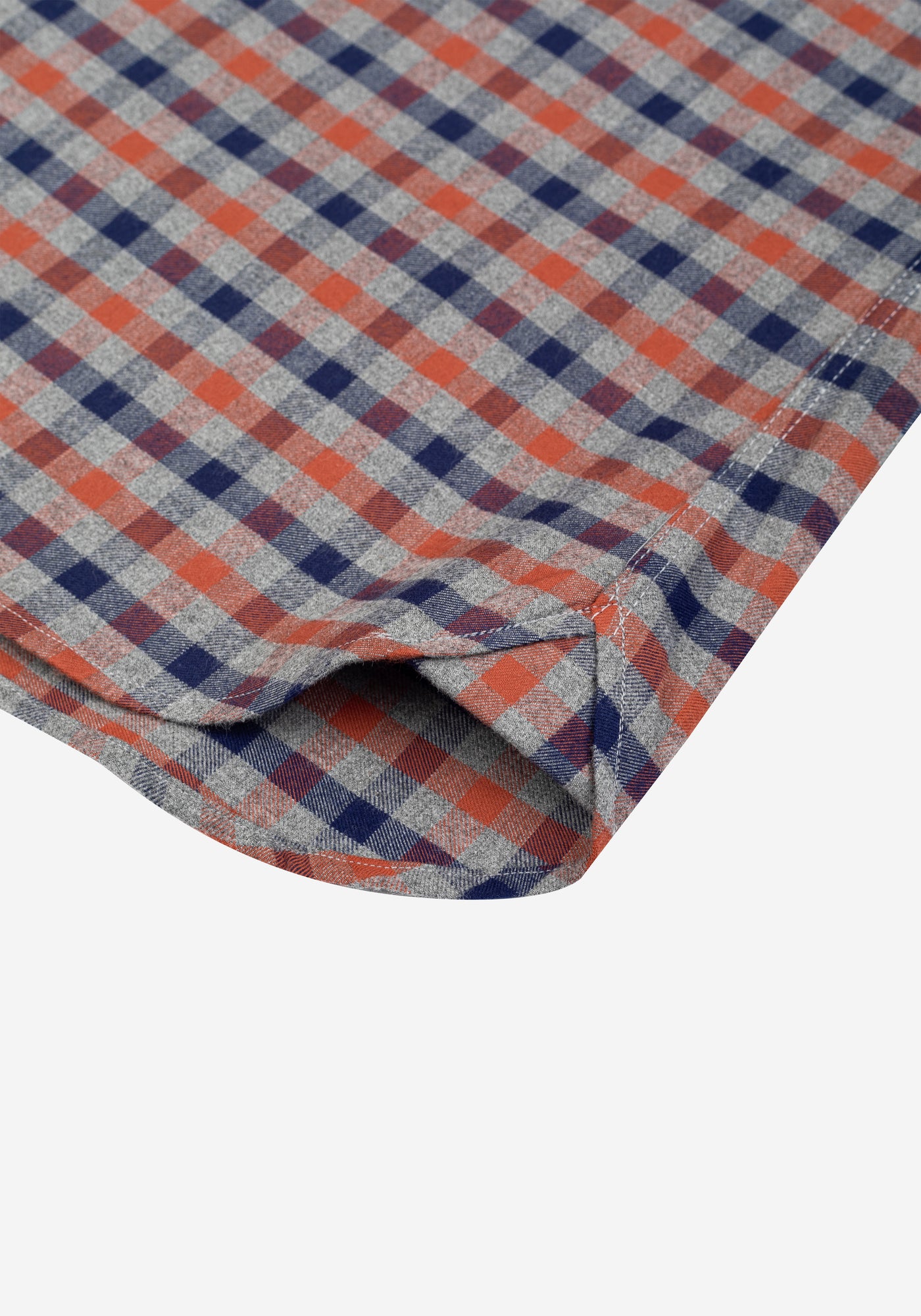 Rust Orange Navy Checked Flannel Shirts