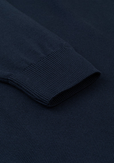 Sapphire Navy Quarter-Zip Cotton Pullover