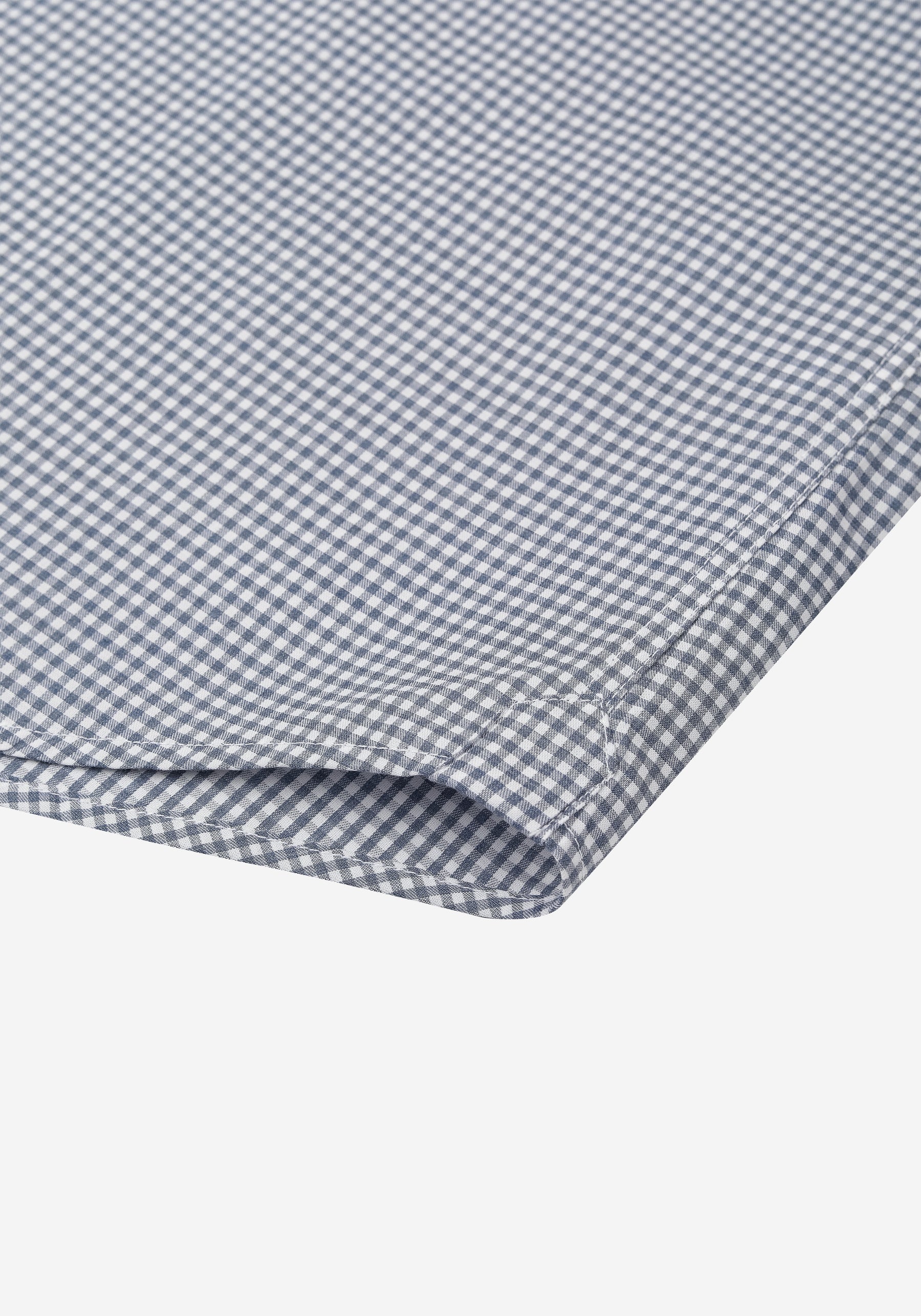 Faded Navy Checked Poplin Shirt