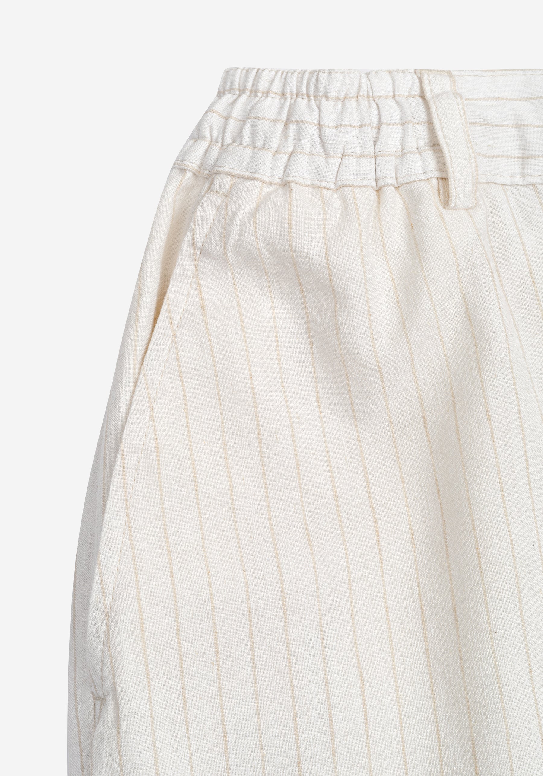 Resort Beige Stripe Cotton Tencel Linen Pants