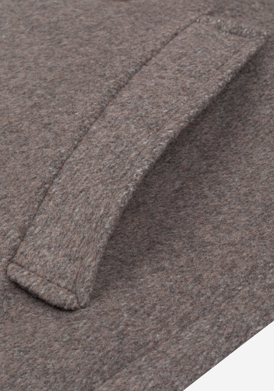 Savanna Beige Double-Breasted Poly Coat