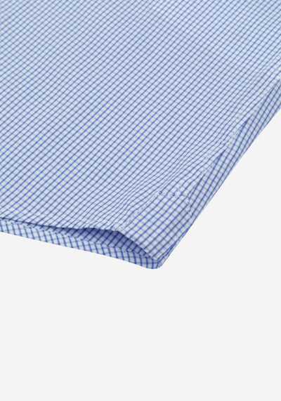 Blossom Blue Checked Basket Weave Shirt