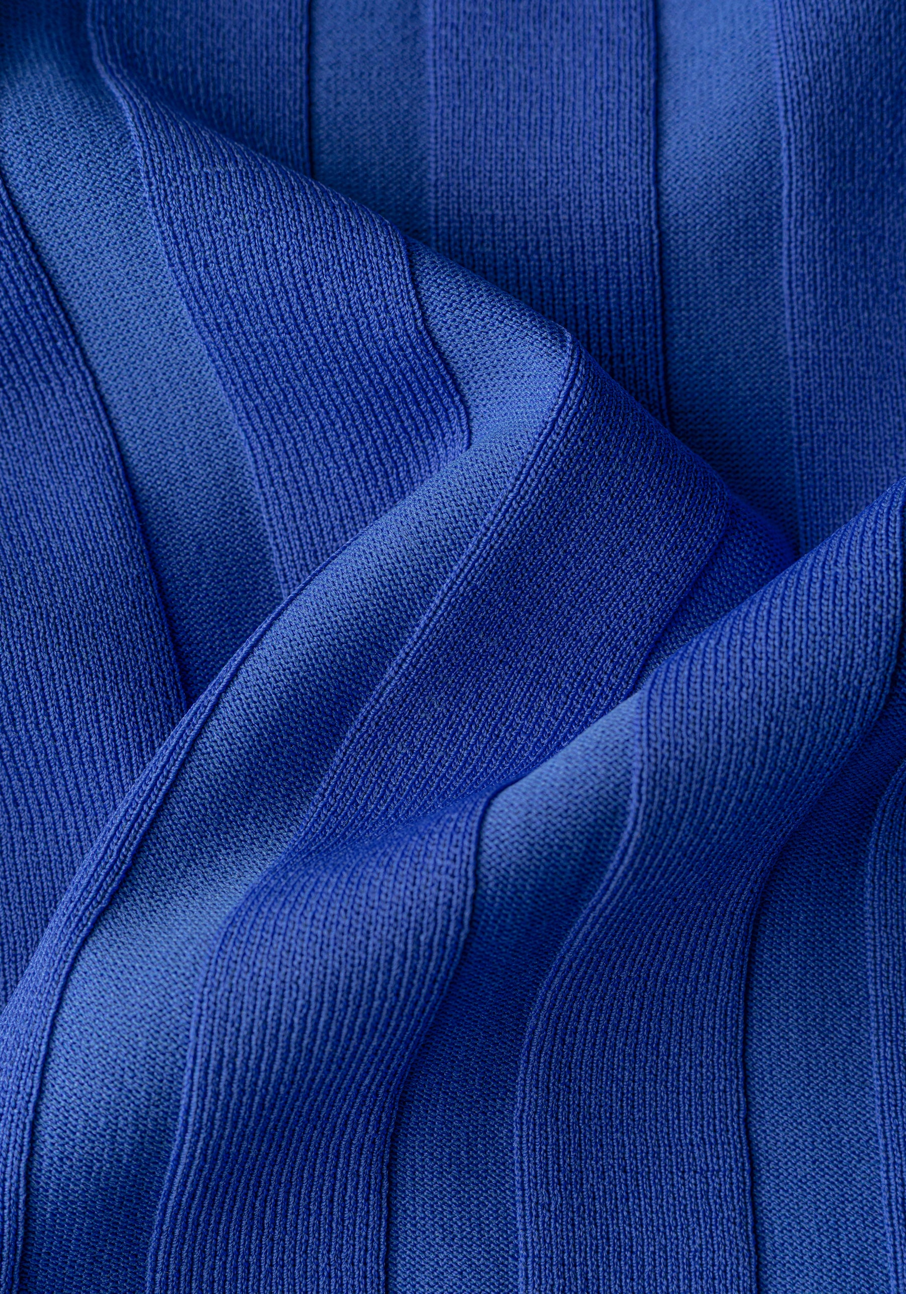 Rich Blue Polyamide Knitted Polo Shirt