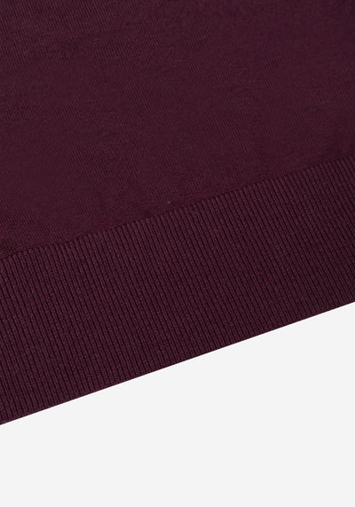 Claret Burgundy Merino Wool Blend Pullover