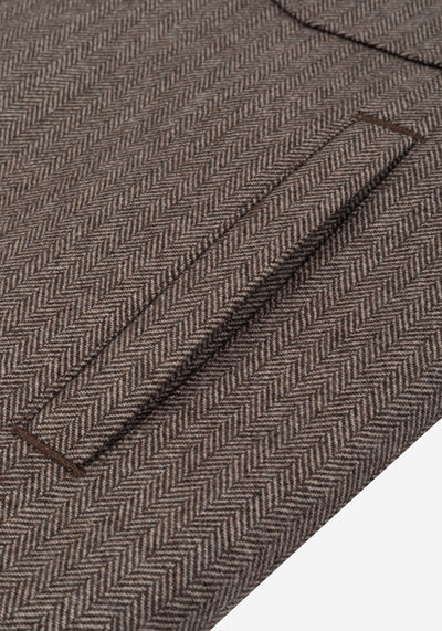 Oak Brown Wool-Blend Bomber Jacket