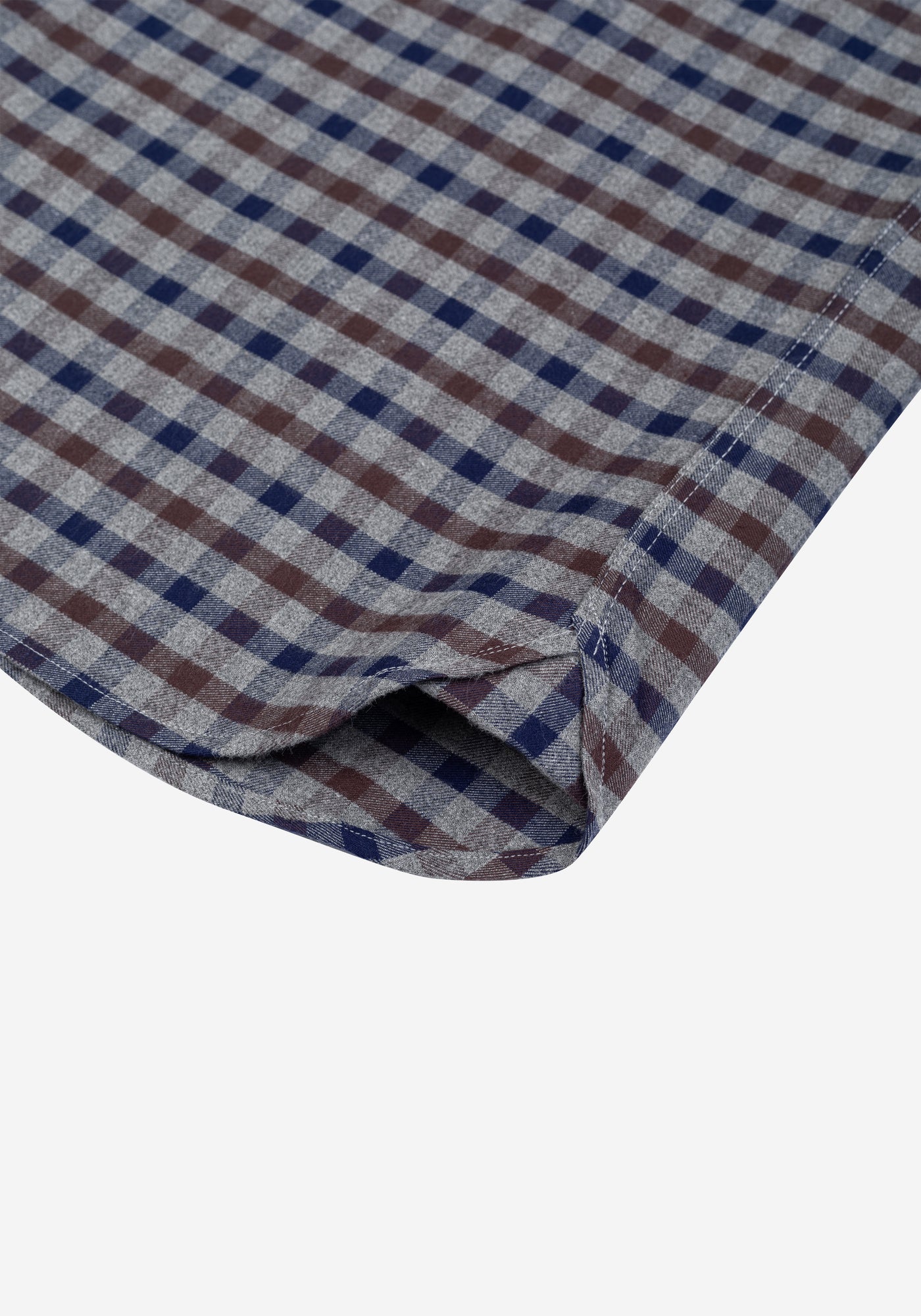 Mocha Brown Navy Checked Flannel Shirt