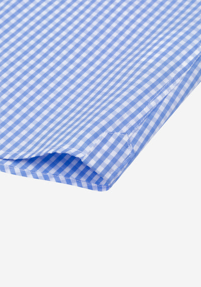 Faded Blue Checked Poplin Shirt