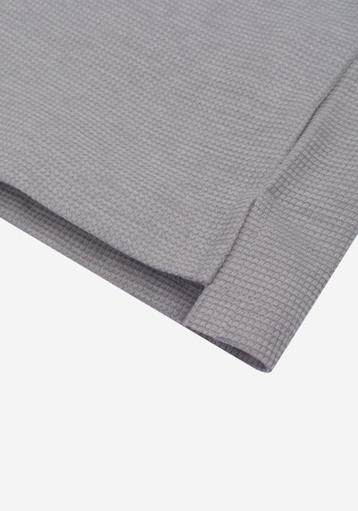 Whisper Grey Waffle Polo Shirt