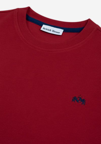 Firebrick Red Cotton Sweatshirt