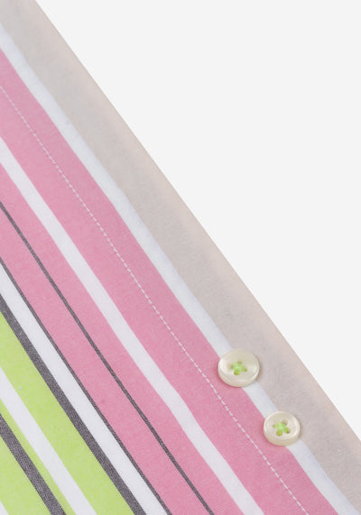 Pastel Parti-Colored Stripe Poplin Shirt