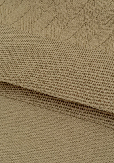 Café Beige Polyamide Knitted Polo Shirt