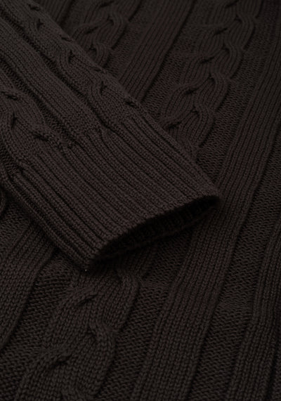 Umber Brown Heavy Knitted Cardigan