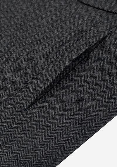 Anthracite Grey Wool-Blend Bomber Jacket