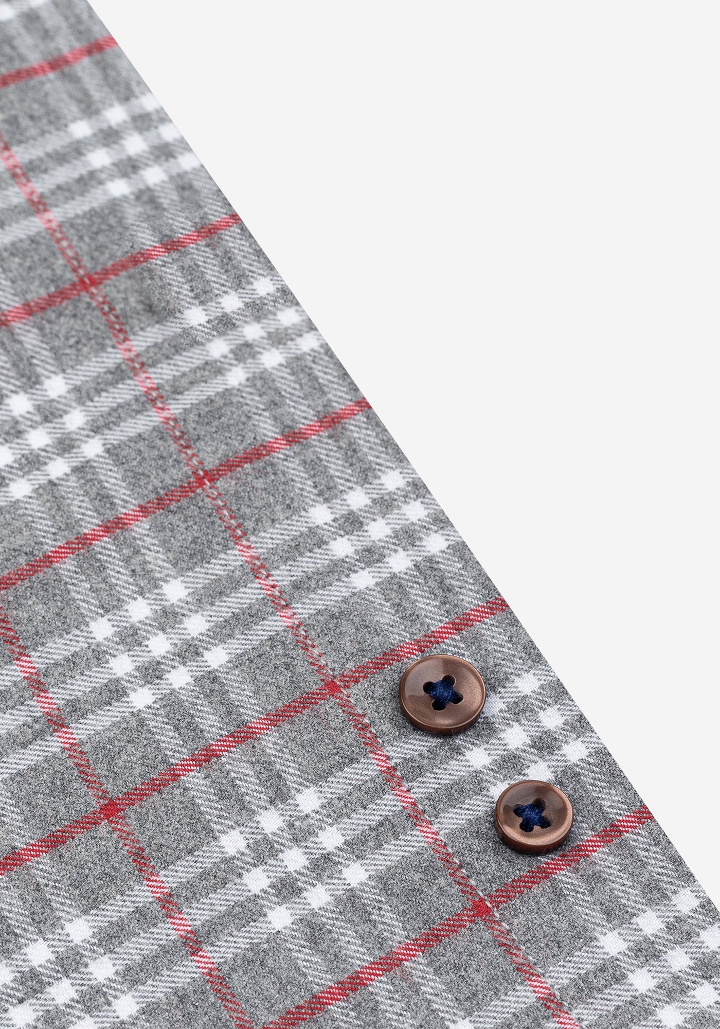 Steel Red Grey Checked Flannel Shirt