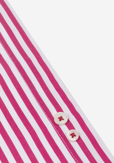 Carmine Red Stripe Signature Twill Shirt