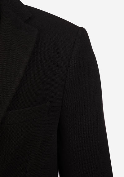 Contemporary Fit True Black Knitted Pique Blazer