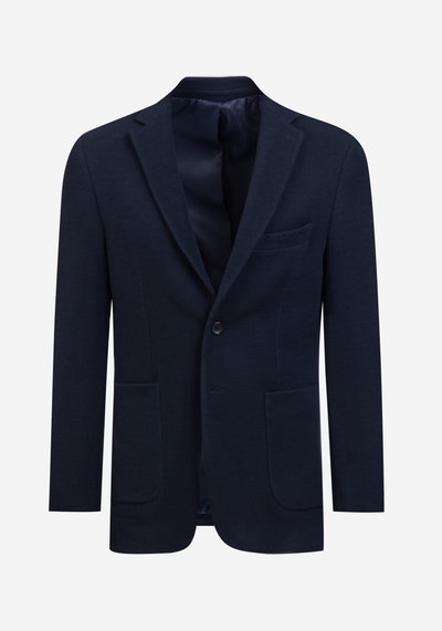 Contemporary Fit Ink Blue Knitted Pique Blazer