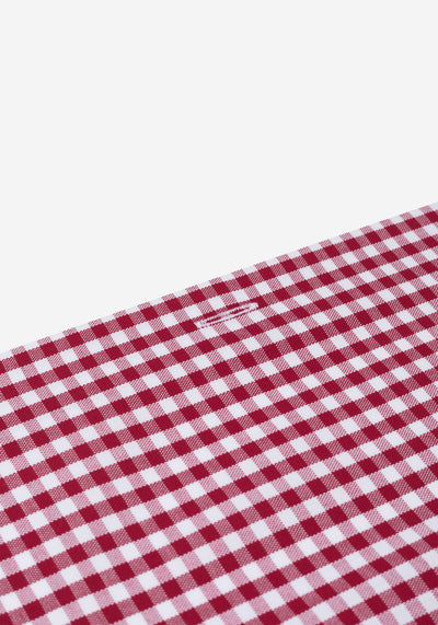 Deep Red Checked Oxford Shirt
