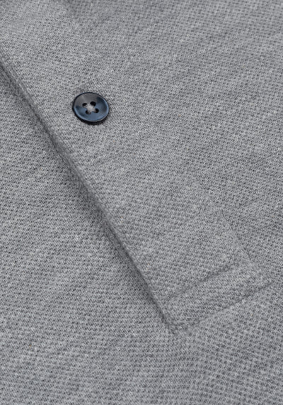 Heather Grey Cotton Polo Shirt