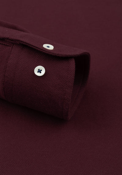 Berry Burgundy Piqué Shirt