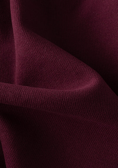 Midnight Burgundy Cotton Polo Shirt - Long Sleeve