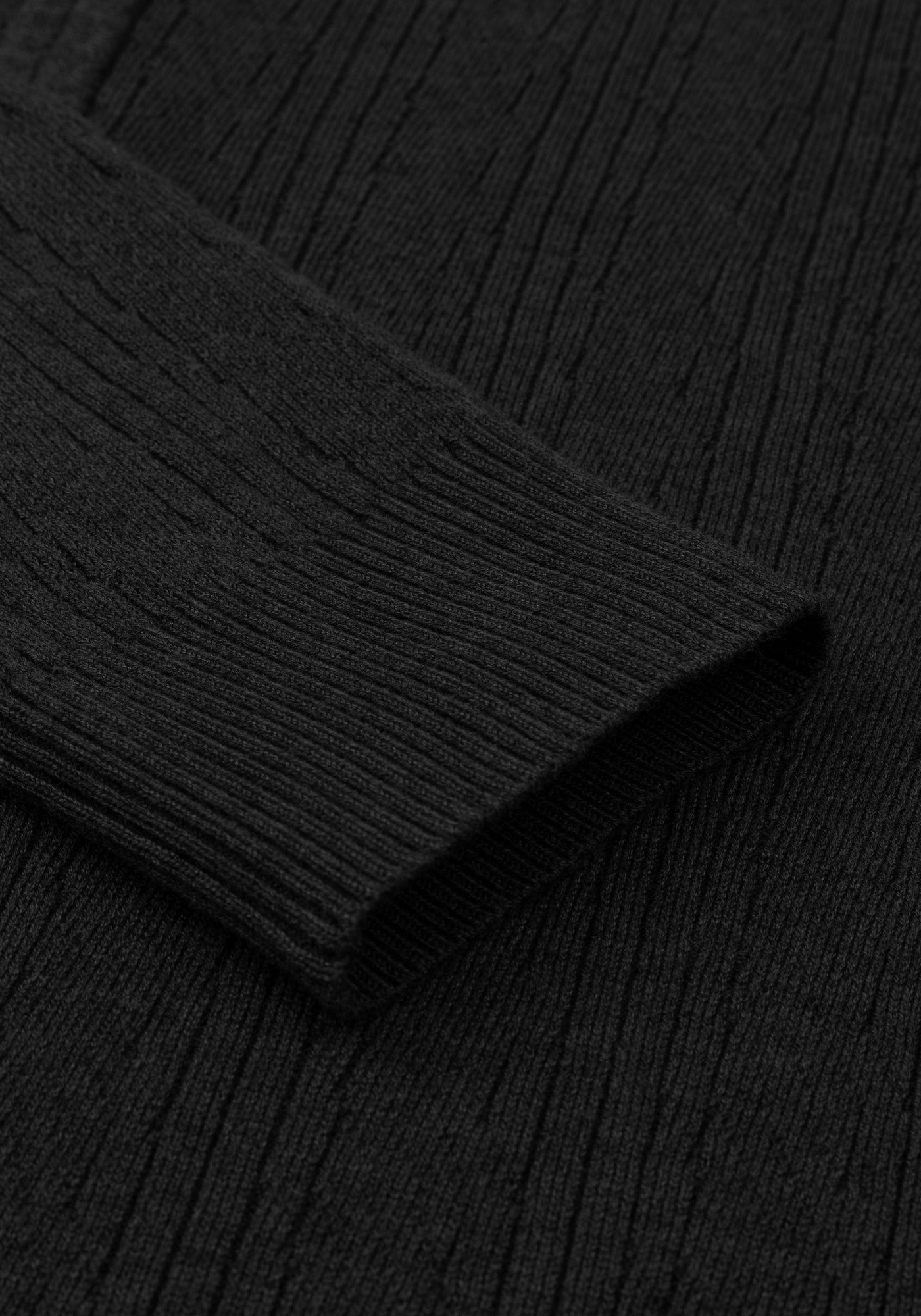 Dusk Black Double-Zipped Merino Wool Blend Pullover