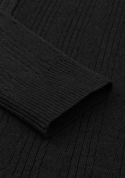 Dusk Black Double-Zipped Merino Wool Blend Pullover