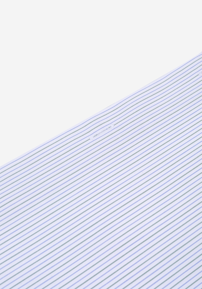 White Parti-Colored Stripe Twill Shirt