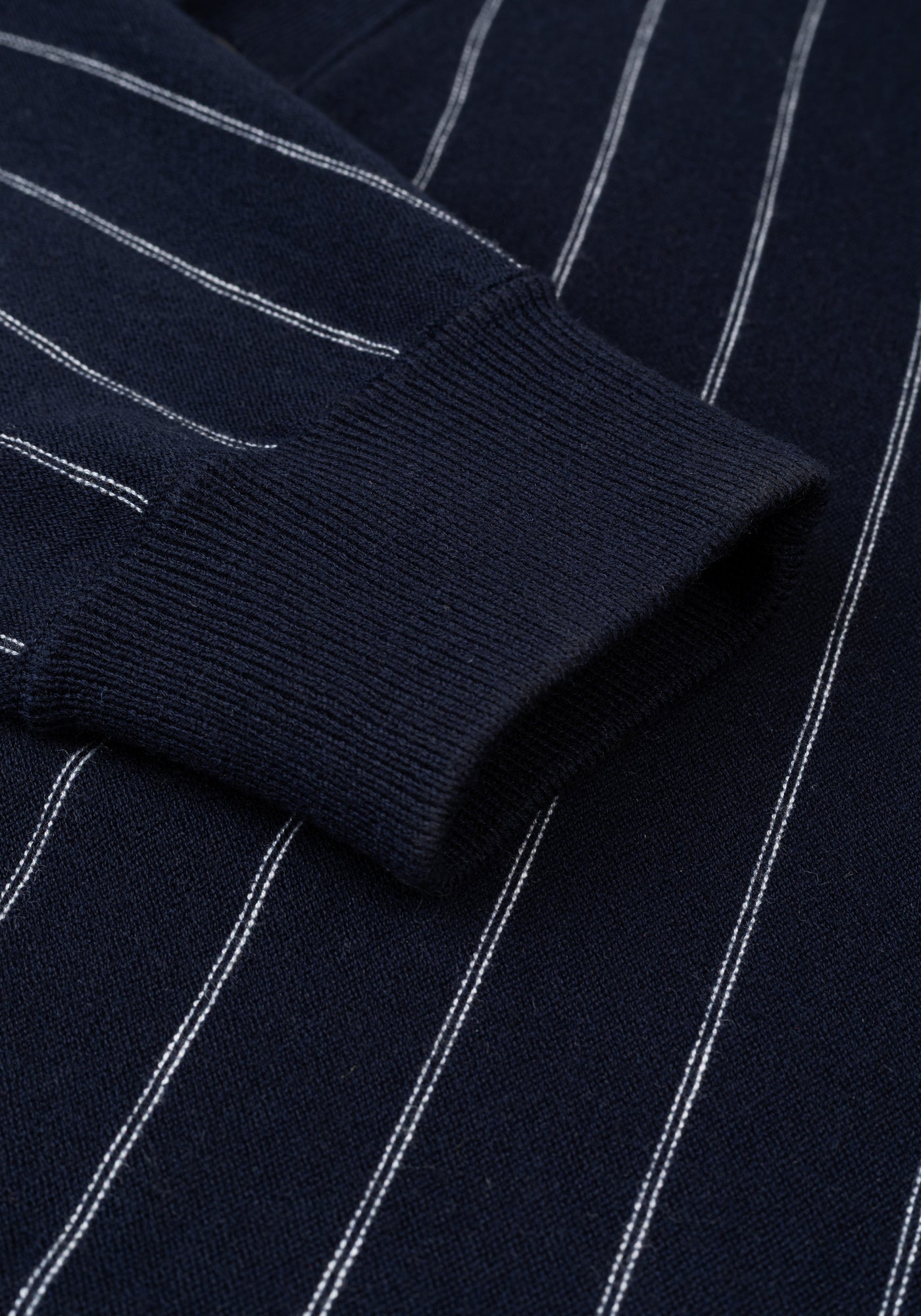 Arctic Navy Stripe Merino Wool Blend Cardigan