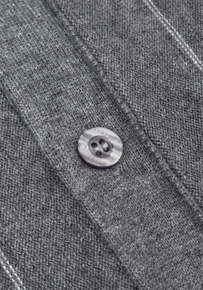 Mono Grey Stripe Merino Wool Blend Cardigan