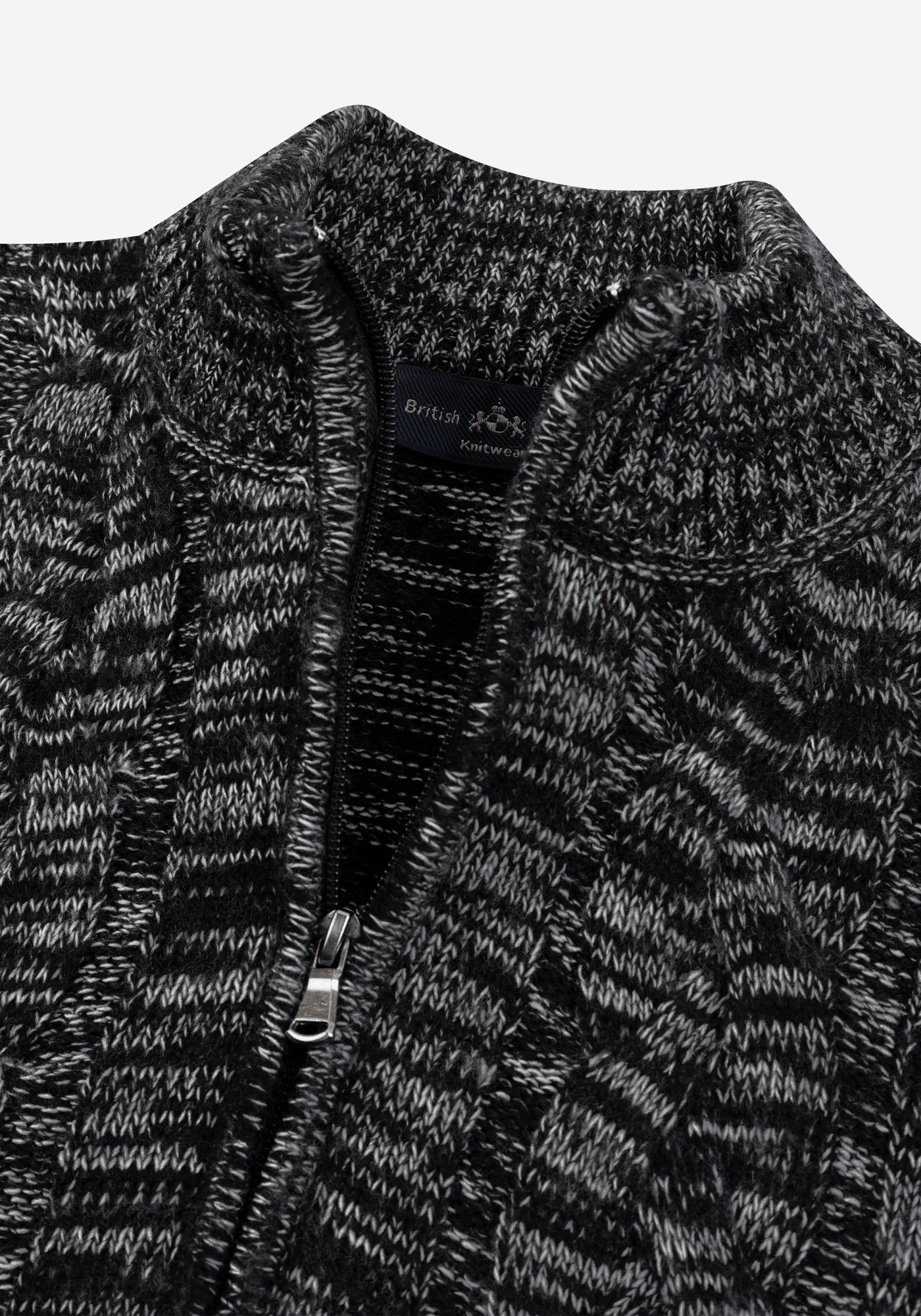 Lunar Grey Braided Zipped Pullover