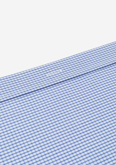 Blossom Blue Checked Basket Weave Shirt