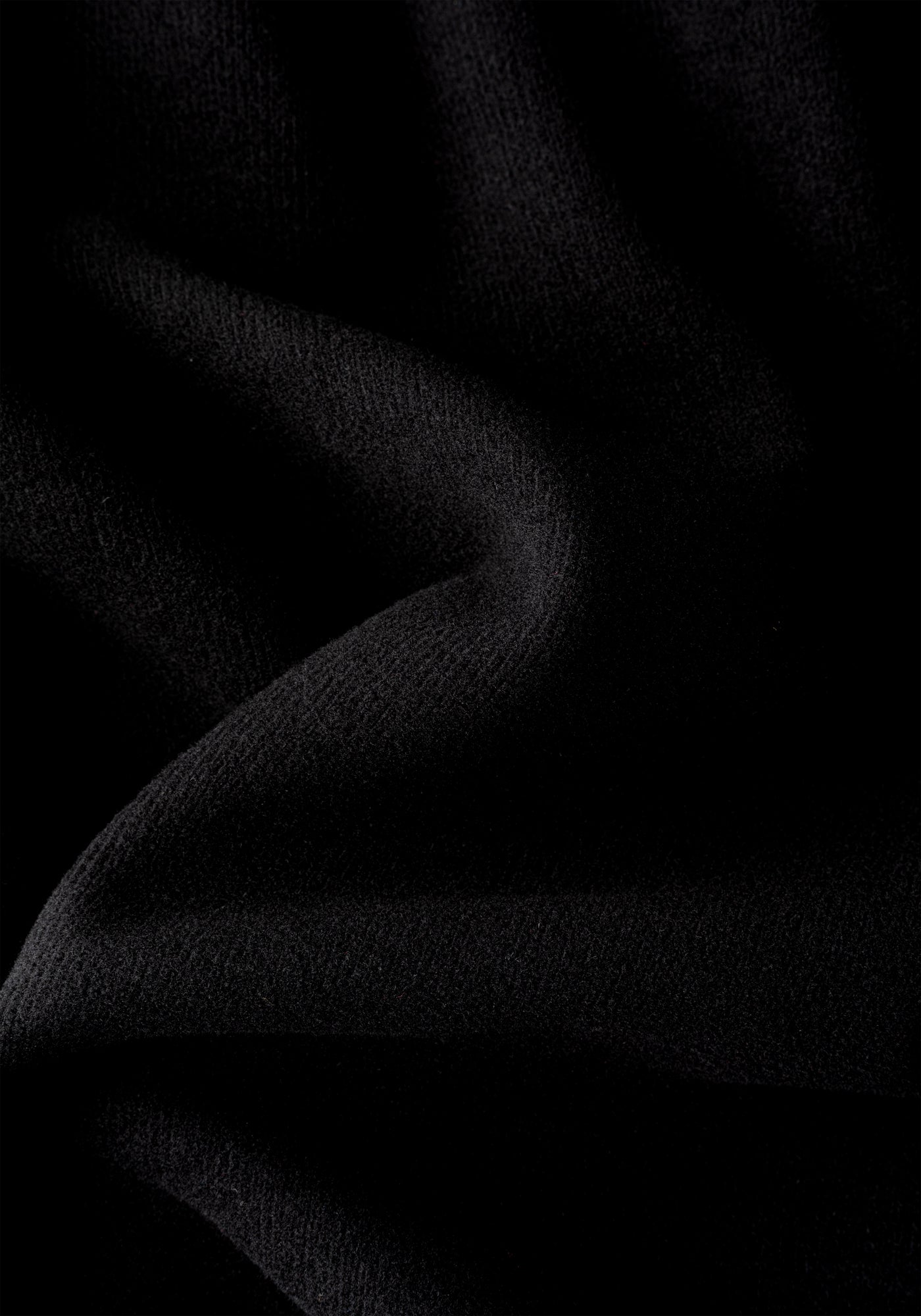 Pitch Black Cotton Polo Shirt - Long Sleeve
