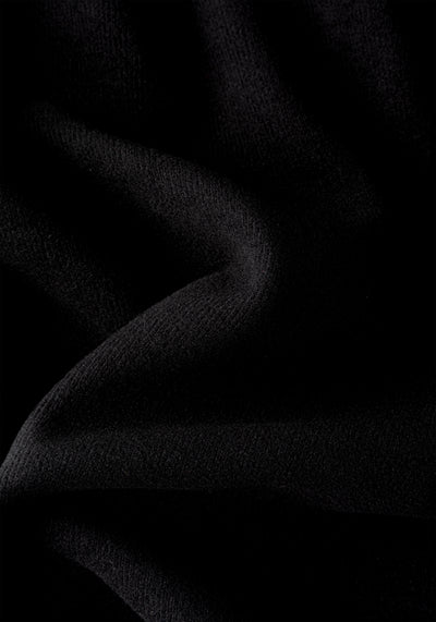 Pitch Black Cotton Polo Shirt - Long Sleeve