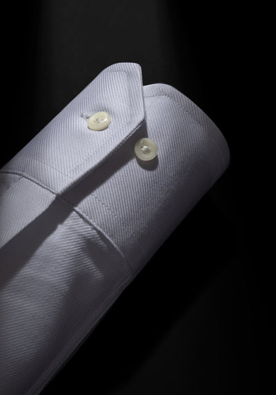 Giza 87 Cotton Opal White Stripe Signature Twill Shirt