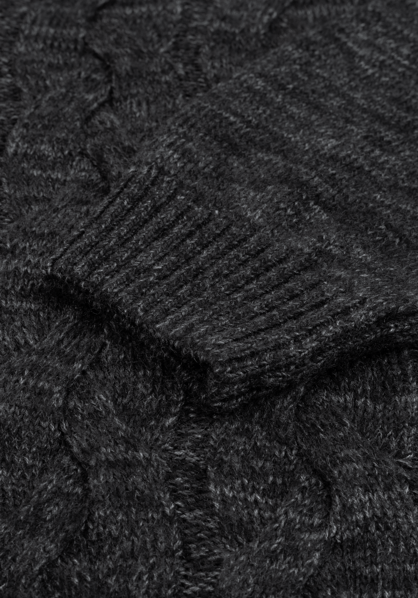 Carbon Black Braided Zipped Pullover